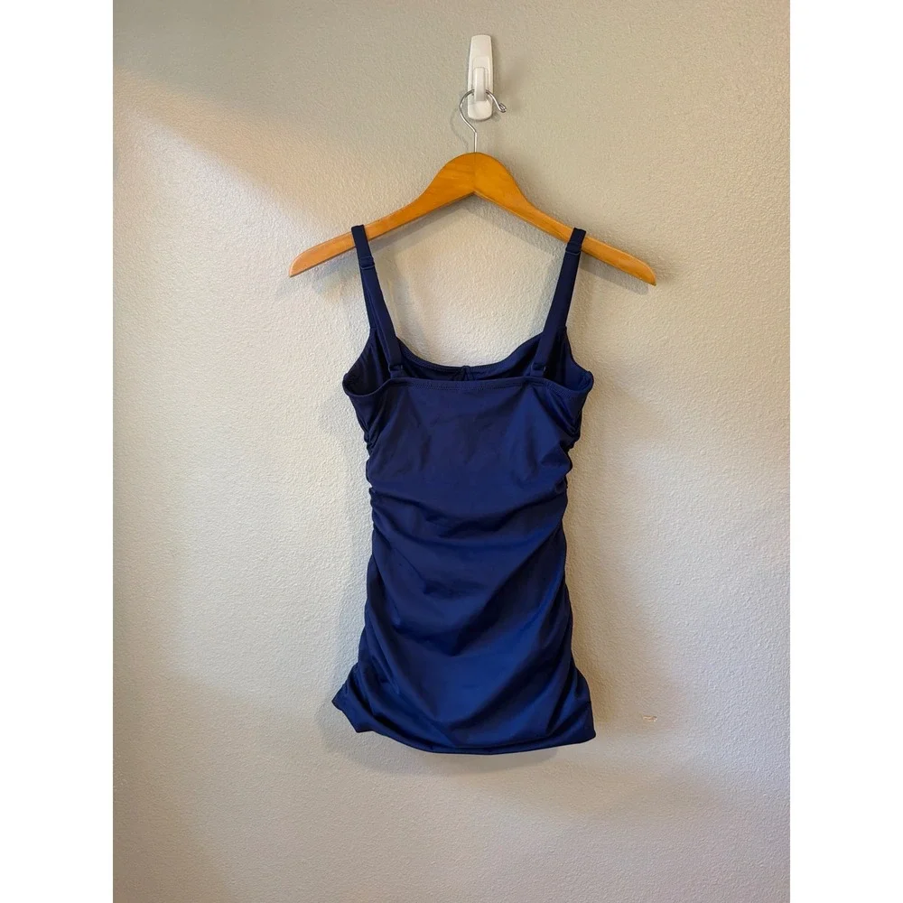 SKIMS Swim Suit Dress Women XS Blue Ruched Underwire Adjustable‎ Straps Beach